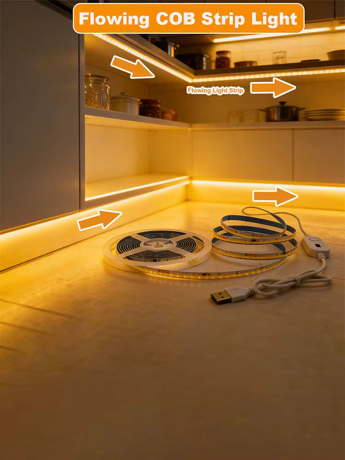 Acosh Neon COB LED-Leiste mit fließendem Lichteffekt, 5V USB, zweifarbiges flexibles Lichtband in Multicolour für Schlafzimmer, Wand und Schrank - Bild 6