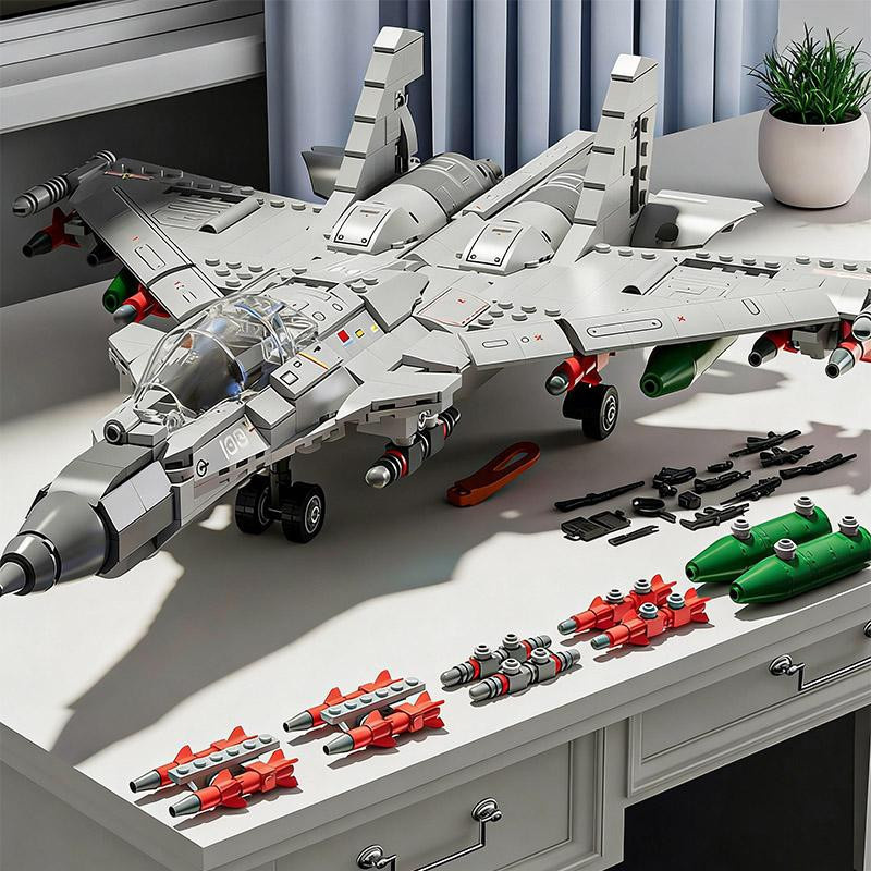 Linyi toy J15 Kampfjet Düsenflugzeug Bausatz ab 3 Jahren - Bild 2