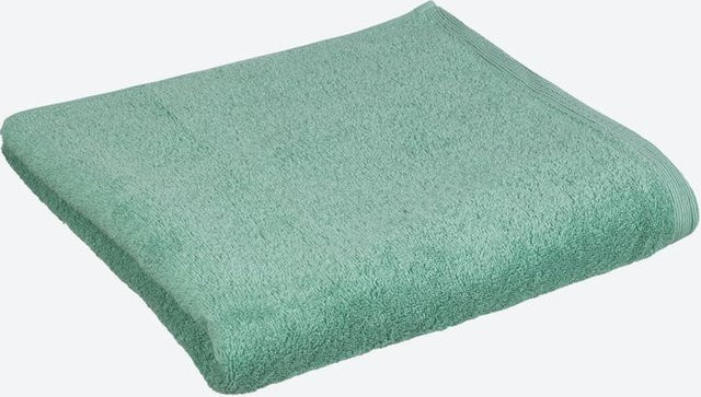 NKD Premium Frottee-Duschtuch aus 100% Baumwolle in Green und Turquoise mit Bordüre und Aufhängeschlaufe, Breite: 70 cm, Länge: 140 cm - Bild 1