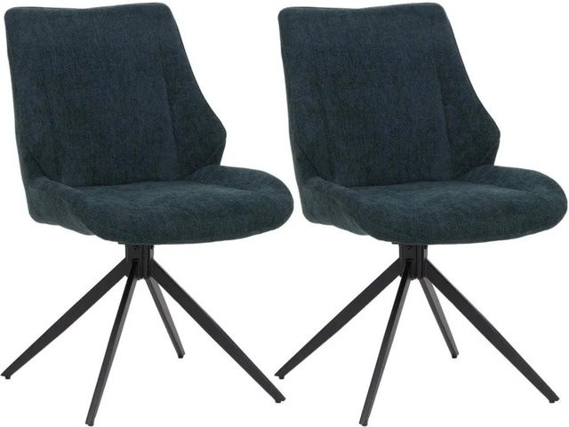 2er-Set MCW Esszimmerstuhl O48 in Petrol-Grün mit drehbarer Auto-Return Funktion und Textil Chenille Stoff - Bild 2