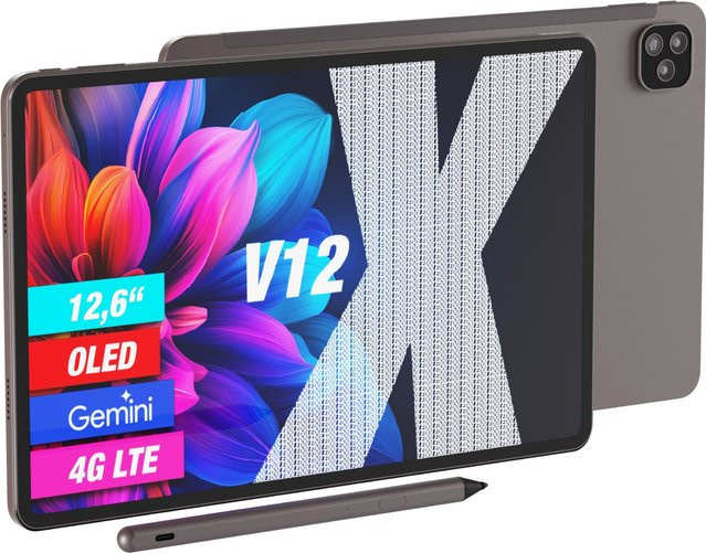 VALE V12X LTE Tablet Grau mit 12,6 Zoll Display, 128 GB Speicher, 8 GB RAM, Android und 4G/LTE Unterstützung - Bild 1