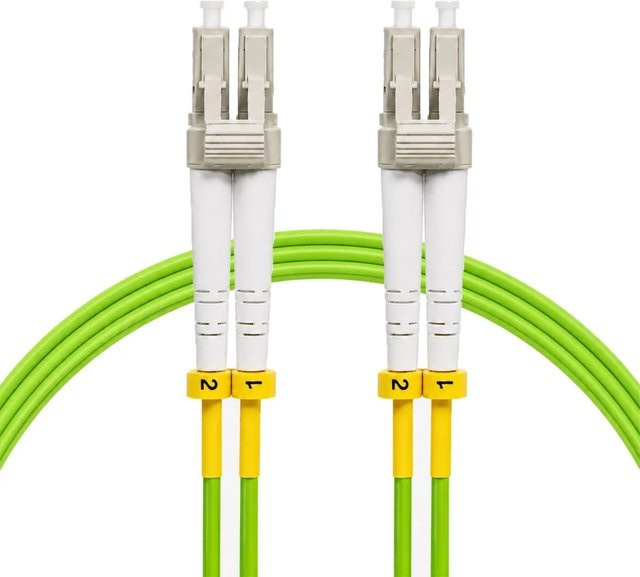hb-digital LWL Patchkabel LC-LC OM5 Duplex 50/125 µm UPC LSZH, Farbe: grün, Länge: 0,5 m - Bild 1