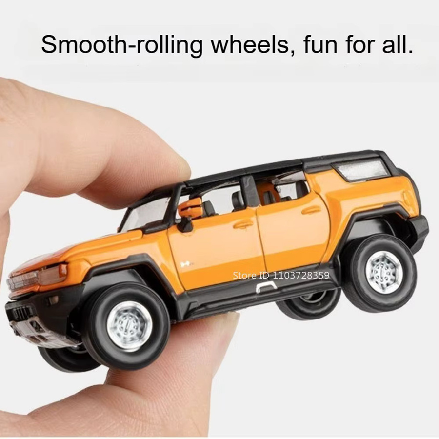 MAKEDA EV Miniatur-Geländewagen-Modell, 1:64, Metall, Schwarz - Bild 2