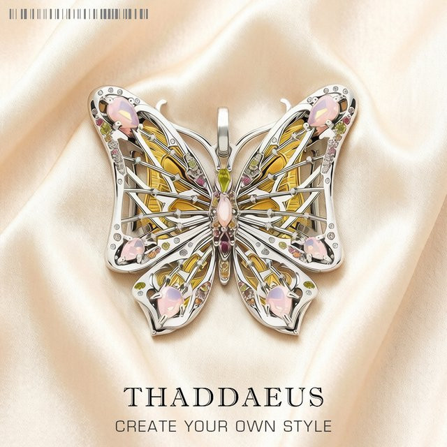 Thaddaeus Anhänger Schmetterling, 925 Silber, Kristall, Damen - Bild 1