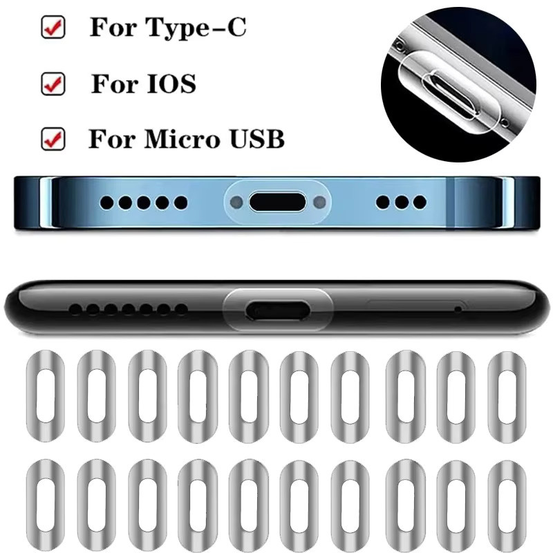 10 Stück Ladeanschluss-Schutzfolie für USB Typ C von Samsung, transparent, kratzfest und HD-klar - Bild 5