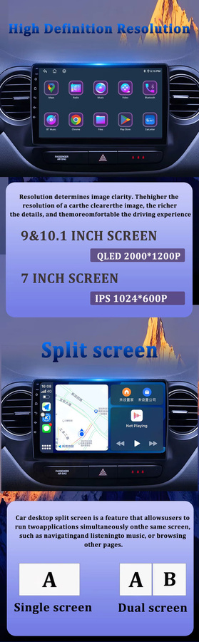CUCU-NAVI Android 16 Autoradio mit CarPlay, WiFi und 4G für Seat Ibiza 2012 bis 2015, Multimedia Videoplayer mit GPS Navigation, Schwarz - Bild 3