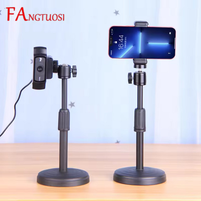 FANGTUOSI Schreibtisch-Webcam-Unterstützung und Smartphone-Halterung in Schwarz für Logitech-Stative - Bild 1