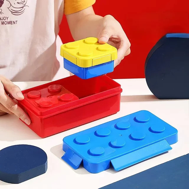 VIE LENTE Modulare Bento Box aus Kunststoff mit Snap-Lid für Kinder und Studenten, Mehrfarbig - Bild 1