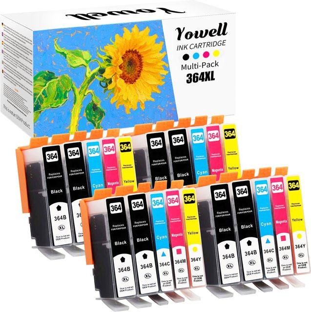 Yowell 364 XL Kompatible Tintenpatronen Multicolor für HP Photosmart, OfficeJet und DeskJet Modelle - Bild 1