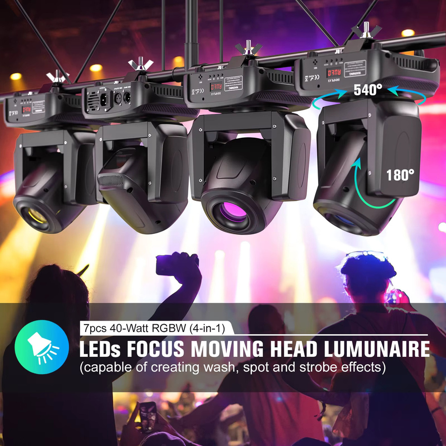 U'King 85W LED Moving Head Bühnenlicht mit DMX512 RGBW Strahl und 3/5 Prisma Effektlicht für DJ, Disco und Party - Bild 2