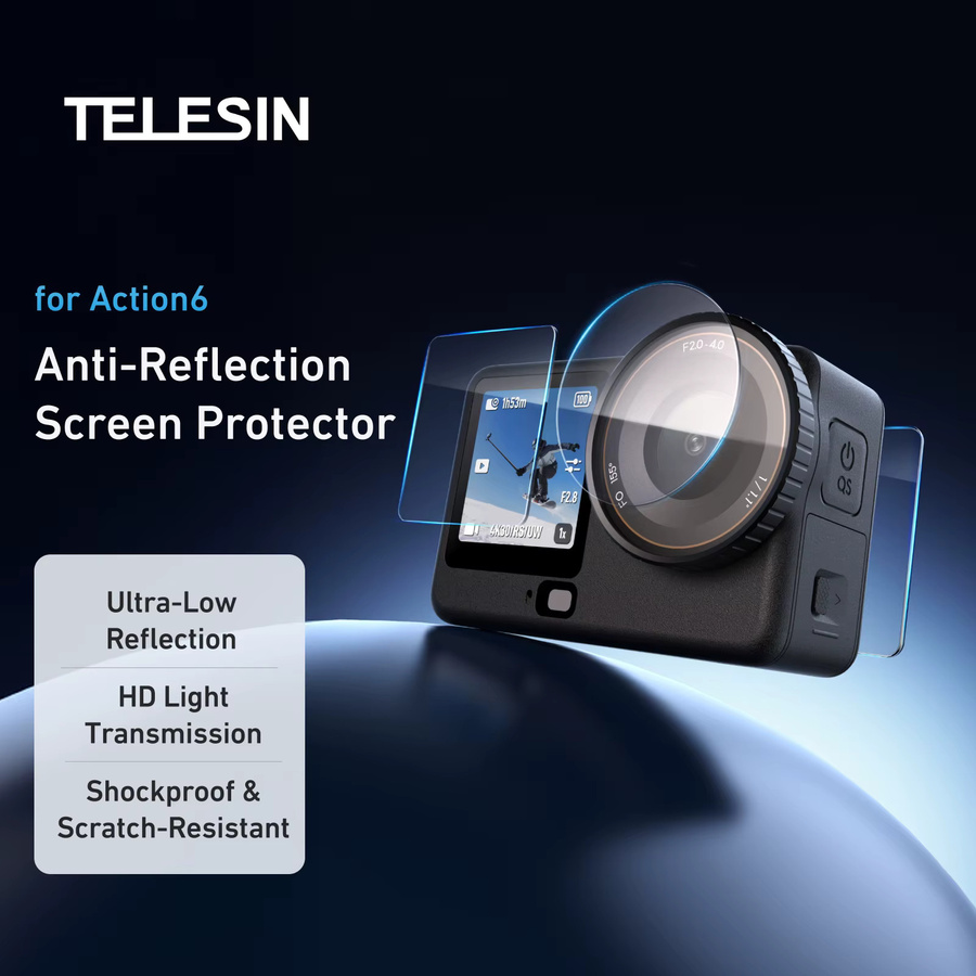 TELESIN AR HD Displayschutzfolie und Objektivschutzglas für DJI Osmo Action 6, transparent - Bild 2