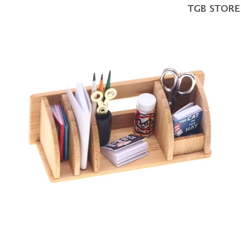 Miniatur Desktop Bücherregal DIAPER&CORED aus Holz in Braun als Deko-Modell für dein Wohnzimmer - Bild 2
