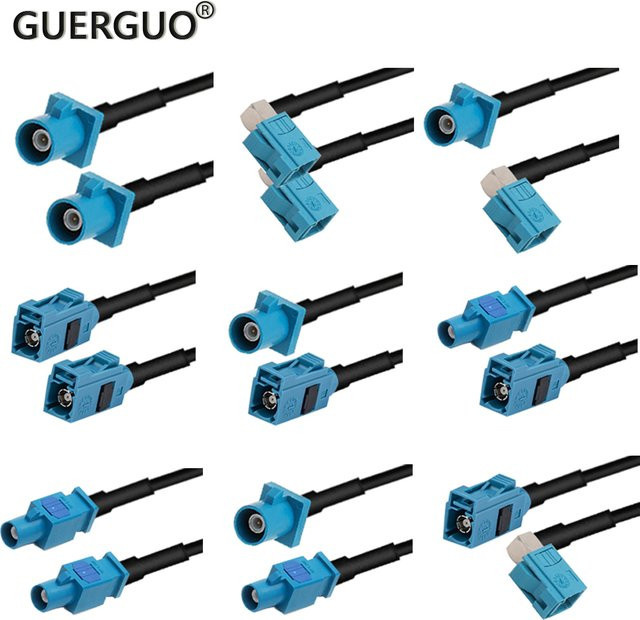 GuerGuo Fakra Z Stecker auf Fakra Z Buchse 90-Grad-Buchse GPS-Antennenadapter Verlängerungskabel RG174 RF Koaxial-Pigtail für Autonavigation - Bild 1