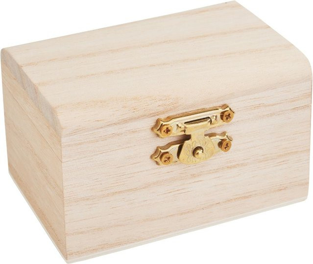 VBS Holztruhe aus Rohholz in Beige mit Metallakzenten - Bild 1