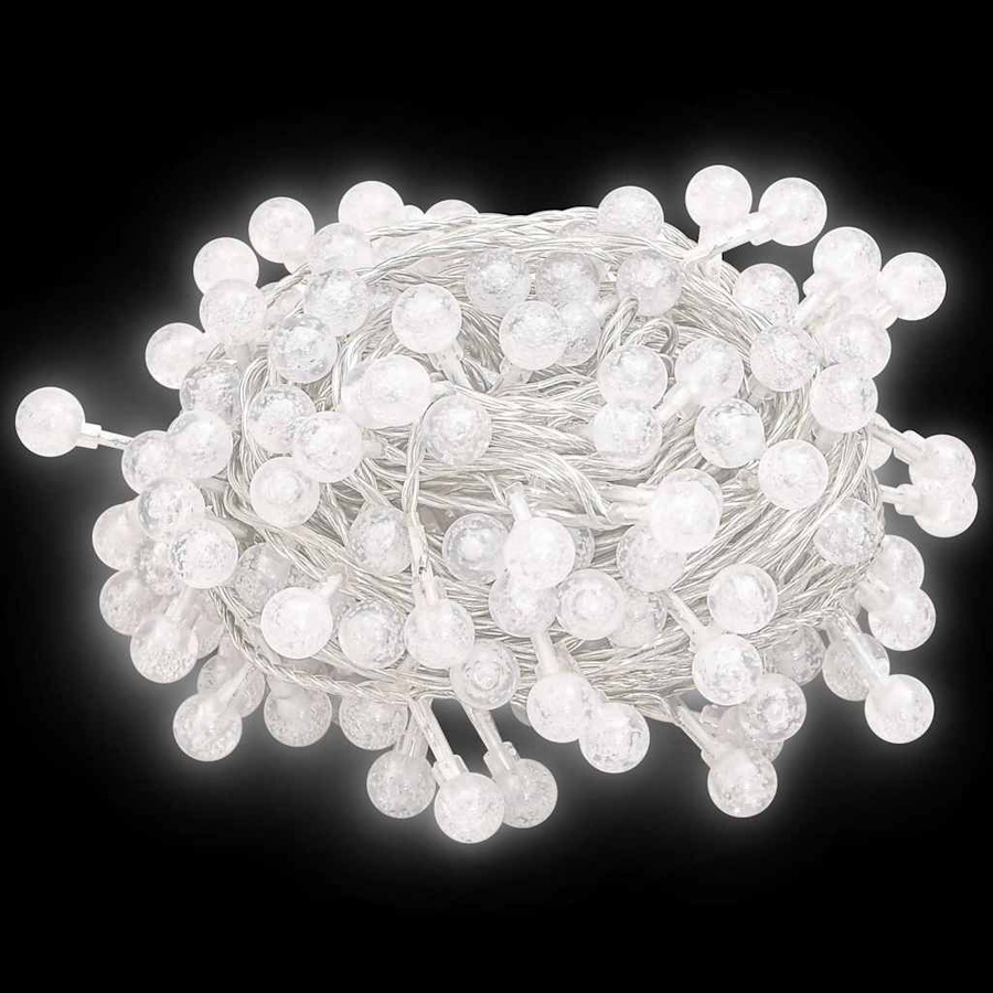 vidaXL LED Lichterkette mit Kugeln in Kaltweiß, 20 m Länge, 200 LEDs, für Weihnachten, Partys und Hochzeiten - Bild 4