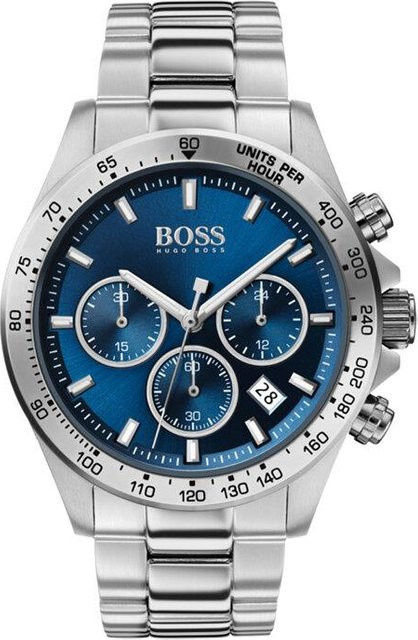 Hugo Boss Chronograph, Herrenuhr, Edelstahl, blau, Quarz, 45 mm - Bild 1