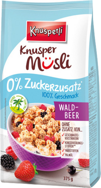 Knusperli Knusper Müsli Waldbeer 0 % Zuckerzusatz 375 g - Bild 1