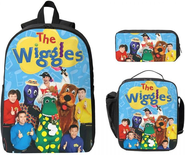 Die Wiggles Schultaschen Set für Grundschüler mit Rucksack, Federmäppchen und Brotdose in Blau und Multicolour - Bild 1