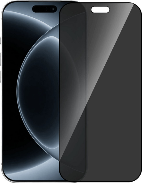 BlueBuilt Panzerglas Blickschutzfilter für iPhone 18 Pro in Schwarz und Blau - Bild 1