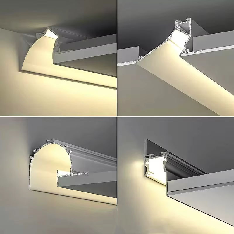 Khelse LED Aluminium Profil für Decken-Einbau in Silber und Weiß zur unsichtbaren Hintergrundbeleuchtung - Bild 3