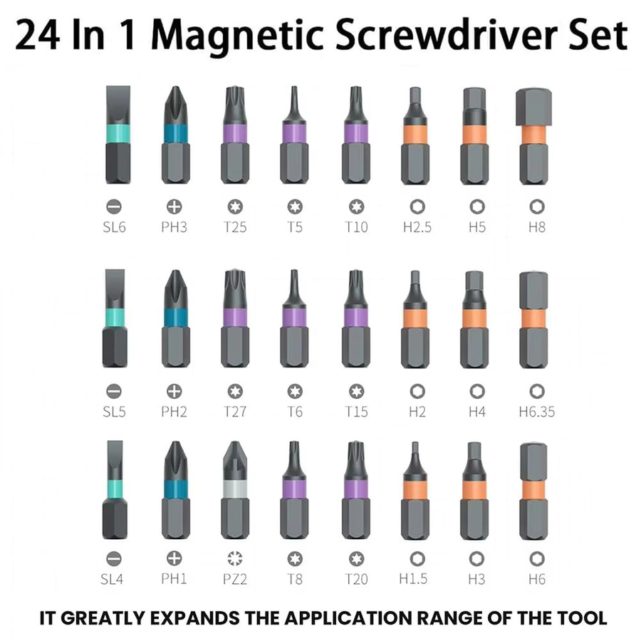 Galacok 24-in-1 Magnetischer Schraubendreher-Satz mit Flexibler Welle für Möbelmontage und Elektrogeräte-Reparatur - Bild 4