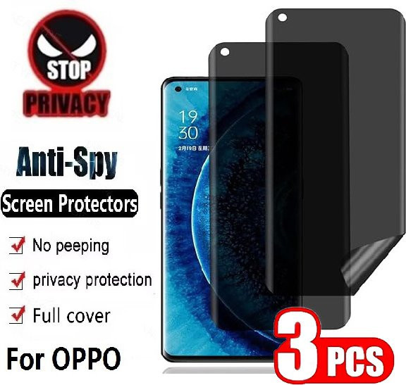 3 Stück Anti-Spionage Hydrogel Displayschutzfolie für OPPO Find X6 X7 Ultra X8 Pro X8S Plus X9 Pro Privacy Folie - Bild 1