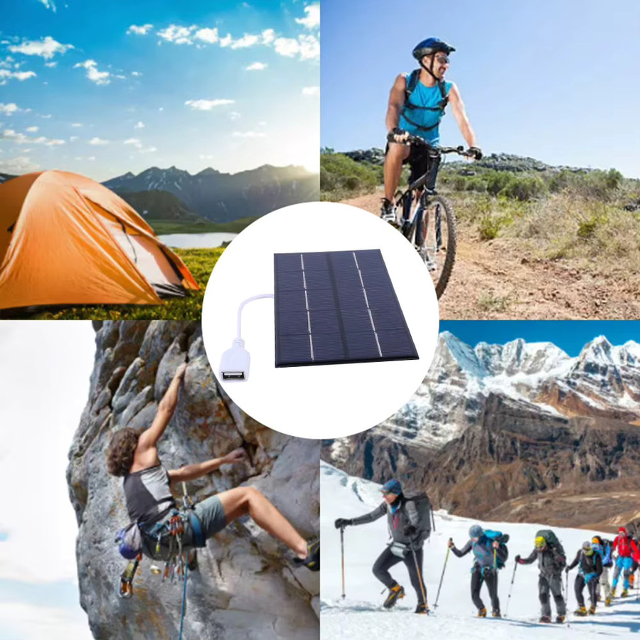 VODOOL 5W 5V Solar-Ladepanel mit USB-A Anschluss aus Polysilizium zur Aufladung von Handys und 3–5V-Batterien für Camping und Outdoor-Aktivitäten - Bild 3