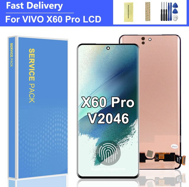 AMOLED X60 Pro LCD-Display Touchscreen-Digitizer-Baugruppe Ersatzteil für Vivo X60 Pro V2046 in Schwarz - Bild 1