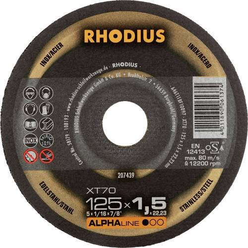 Rhodius Trennscheibe gerade 125 mm für Edelstahl und Stahl in Schwarz - Bild 1