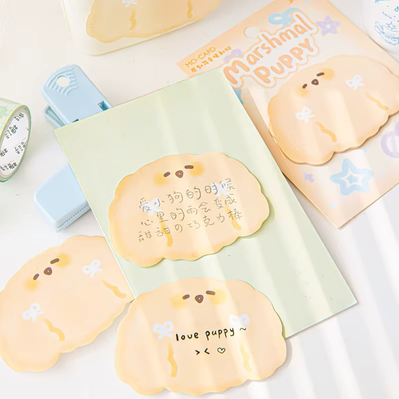 Kawaii Briefpapier Set mit handbemalten Haustier-Motiven, Notizblock und Aufkleber, Mehrfarbig - Bild 1