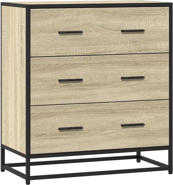 DELUKE Sideboard SOPI Kommode in Sonoma-Eiche mit Metall für Wohnzimmer und Flur, B/T/H: 68 x 35 x 76 cm - Bild 1