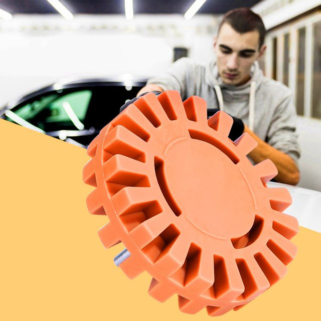 Auto-Aufkleber-Entferner Set mit Bohrer-Adapter und Radiergummi in Orange, Durchmesser: 10,2 cm - Bild 1