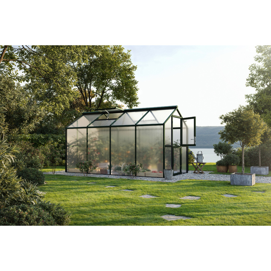KGT Gewächshaus Galant mit Polycarbonat-Dach und Satteldach, grün, B/T/H: 216 x 408 x 238 cm - Bild 1