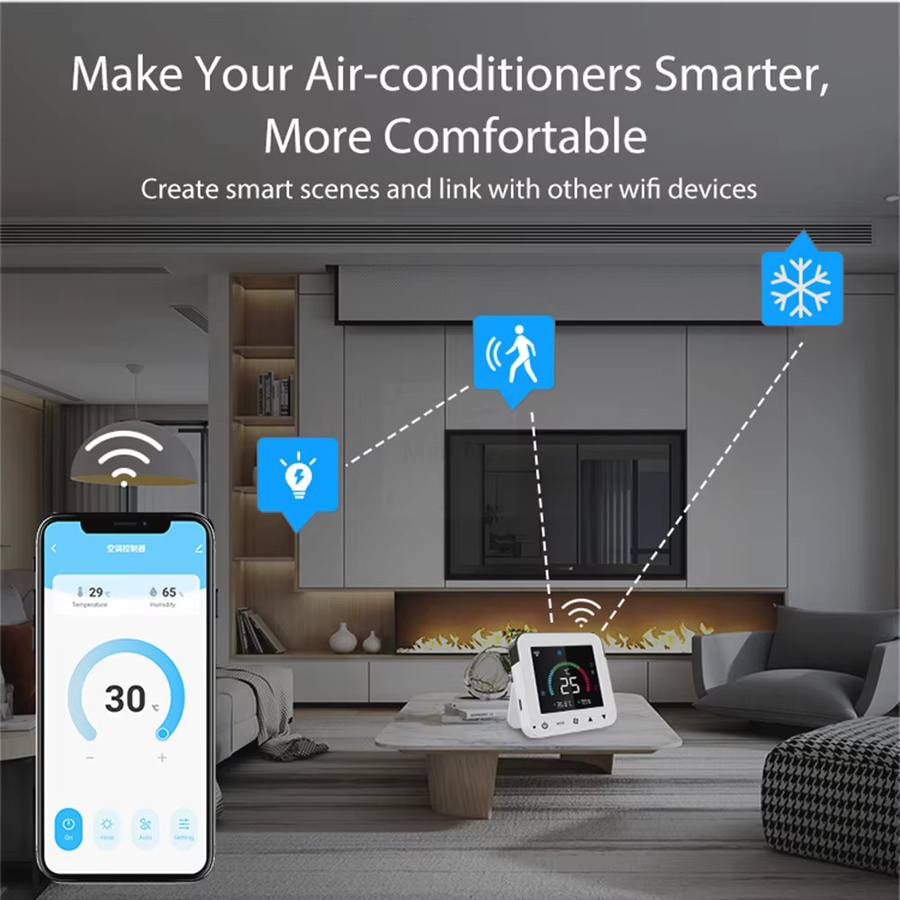 MANHOT Smart-Klimaanlage in Weiß mit WiFi, IR-Fernbedienung, LCD-Touchscreen und Alexa-Integration - Bild 2