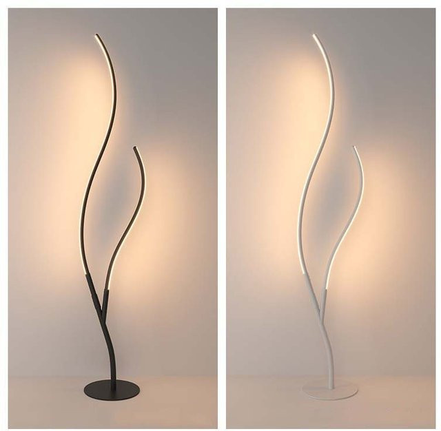 ZCTOP LED-Eckstehlampe im Baumzweig-Design mit Fernbedienung, moderne Stehleuchte aus Metall für Wohnzimmer und Schlafzimmer, Schwarz - Bild 1