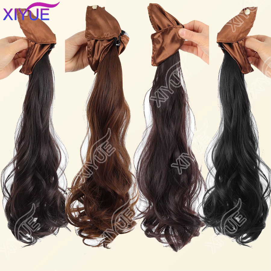 XIYUE Clip-in Pferdeschwanz-Haarteil, lockig, gewellt, Damen - Bild 4