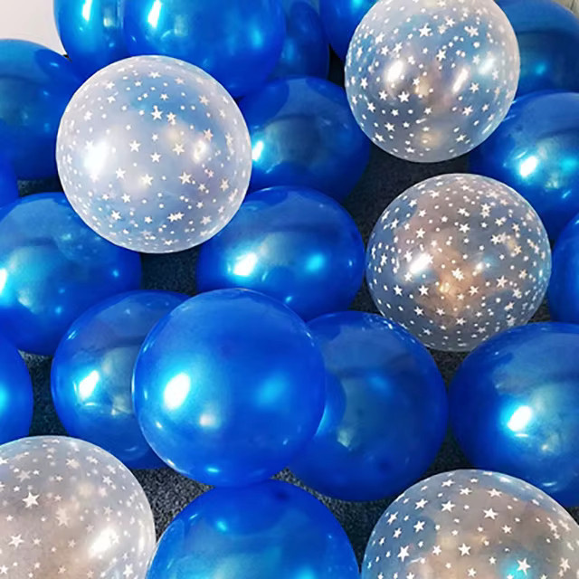 LQZZY 12er Set Latex Ballons und Stern Ballons in Blau, Rosa und Gold für Hochzeit, Baby Shower oder Geburtstag Party - Bild 2