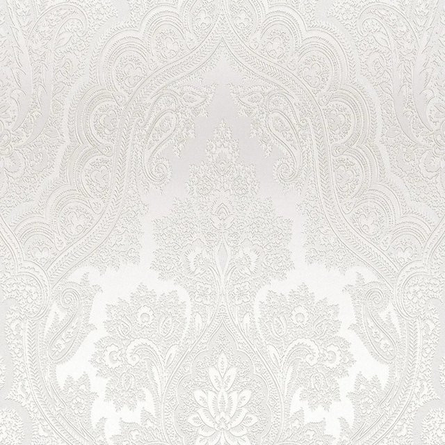 Profhome Barock Tapete Paisley glitzernd in Grau Perl-hell-Grau, Vlies-Tapete, Breite: 0,53 m, Länge: 10,05 m - Bild 1