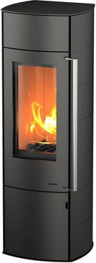 THERMIA Kaminofen Alpha Ring in Schwarz aus Stahl mit 7 kW Leistung - Bild 1