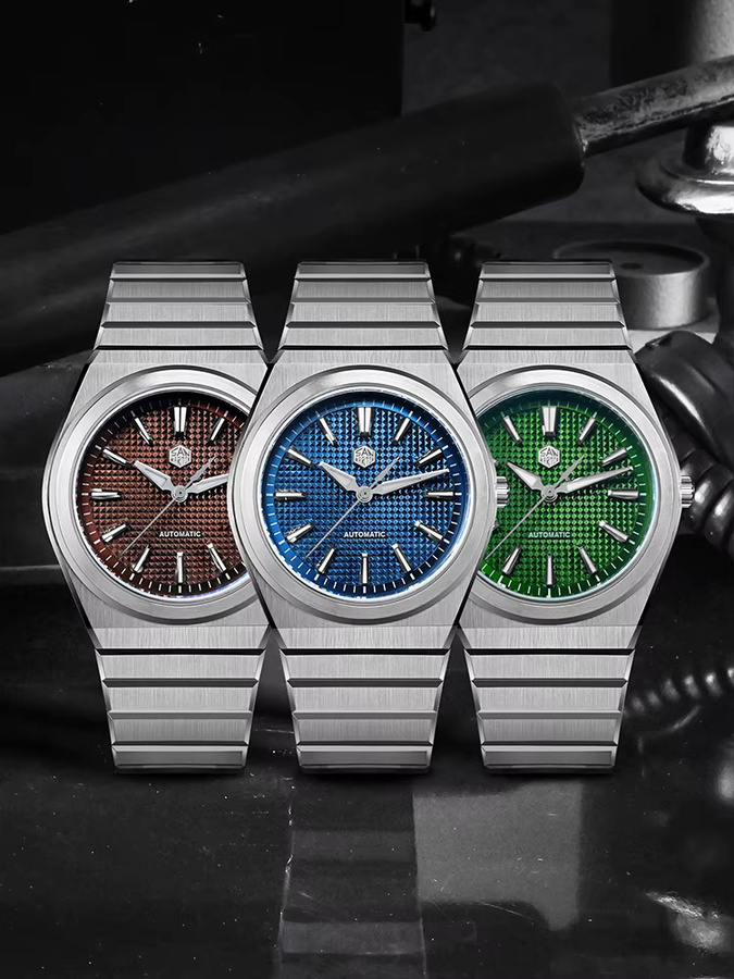 San Martin Armbanduhr, Edelstahl, Silber, 39 mm, Herren - Bild 1