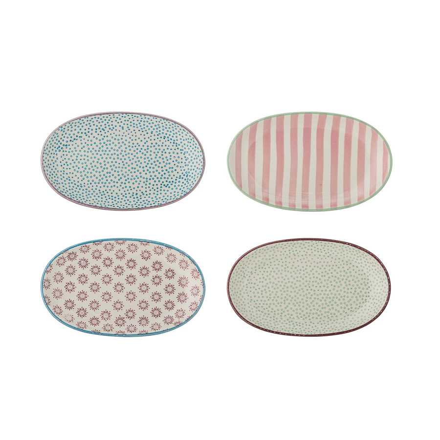 Bloomingville Tellerset Patrizia oval aus Steingut, 4er-Set - Bild 1