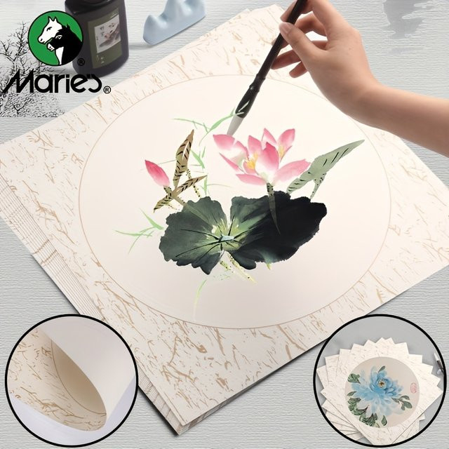 Marie's Reispapier weiß, 10 Blatt, B/B: 33 x 33 cm, für Sumi-Malerei, Kalligraphie und DIY-Handwerk - Bild 1