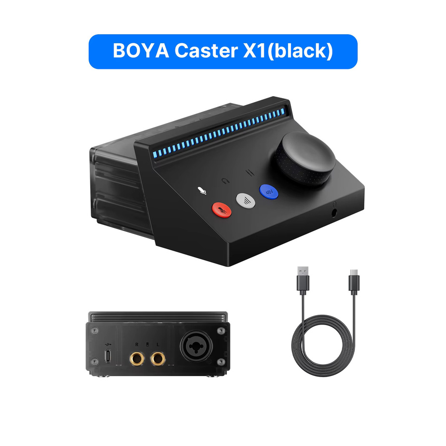 BOYA Caster X1 Professioneller Audio-Mixer Mehrkanal-Soundkarte und Podcast-Konsole für Live-Streaming-Aufnahmen in Schwarz oder Weiß - Bild 4