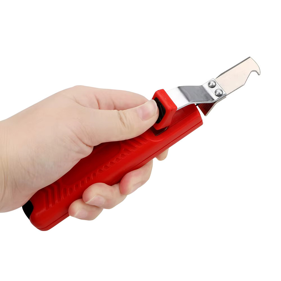 NICEYARD Abisoliermesser für PVC-Kabel mit Gummigriff in Rot, Einstellbarer Bereich 8–28 mm - Bild 2
