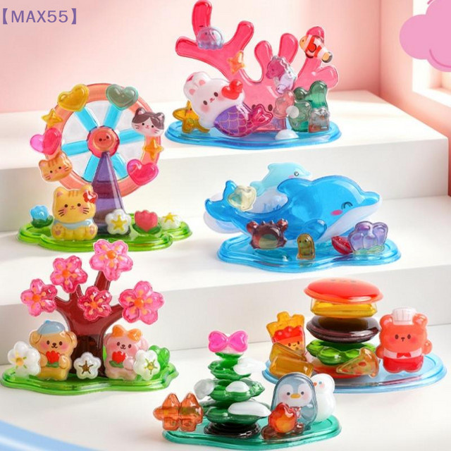 MAX-55 3D-Kristallaufkleber mit niedlichen Tiermotiven aus Resin in Multicolour für Kinder und DIY-Projekte - Bild 1