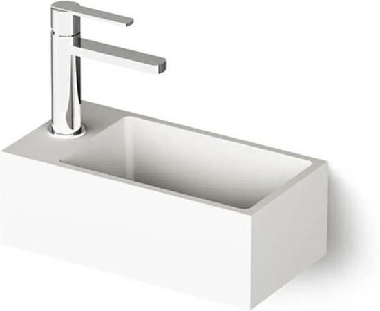 PAA Waschbecken aus Mineralwerkstoff in Weiß Matt, B/T/H: 210 x 40 x 14 cm