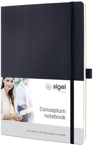 Sigel CONCEPTUM CO308 Notizbuch mit Punktraster in Schwarz, DIN A4, Softcover mit Gummizugverschluss, 97 Blatt - Bild 1