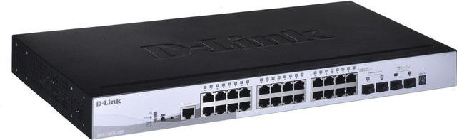 D-Link DGS-1510-28P/E Smart Managed PoE Gigabit Switch in Schwarz mit 28 Ports und 10 Gbit/s SFP+ Anschlüssen - Bild 1
