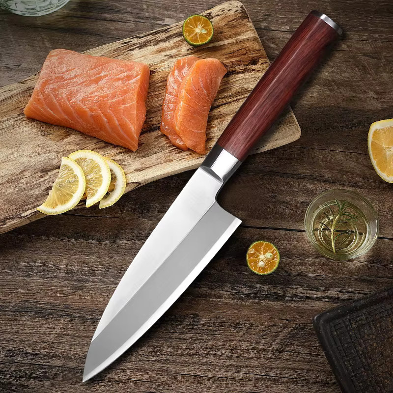 JUMCSONG Fischkopfmesser aus deutschem 1.4116 Stahl in Schwarz und Silber zum Filetieren von Fisch und Lachs - Bild 2