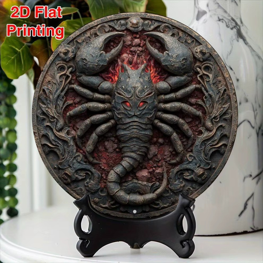 CIFBUY Rundes Sternzeichen Skorpion Wandkunst aus Aluminium, Durchmesser: 20,32 cm - Bild 4